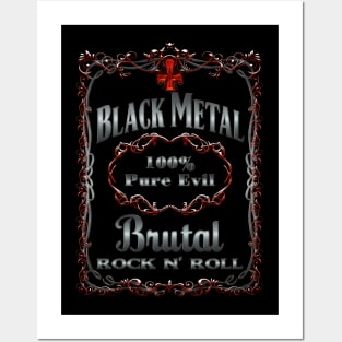 WHISKEY LABEL - black metal Posters and Art